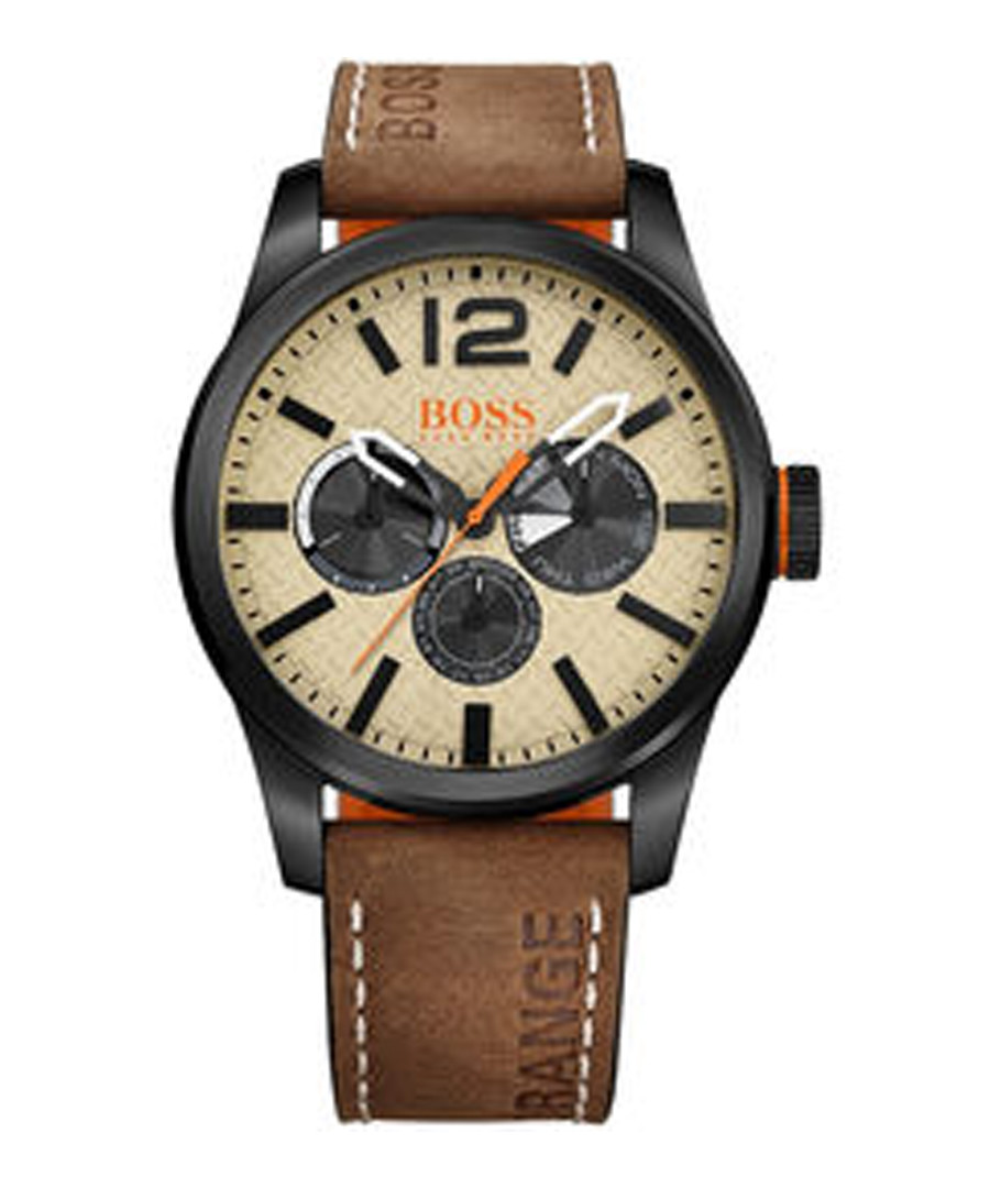Orange brown & off-white dial watch Sale - boss orange