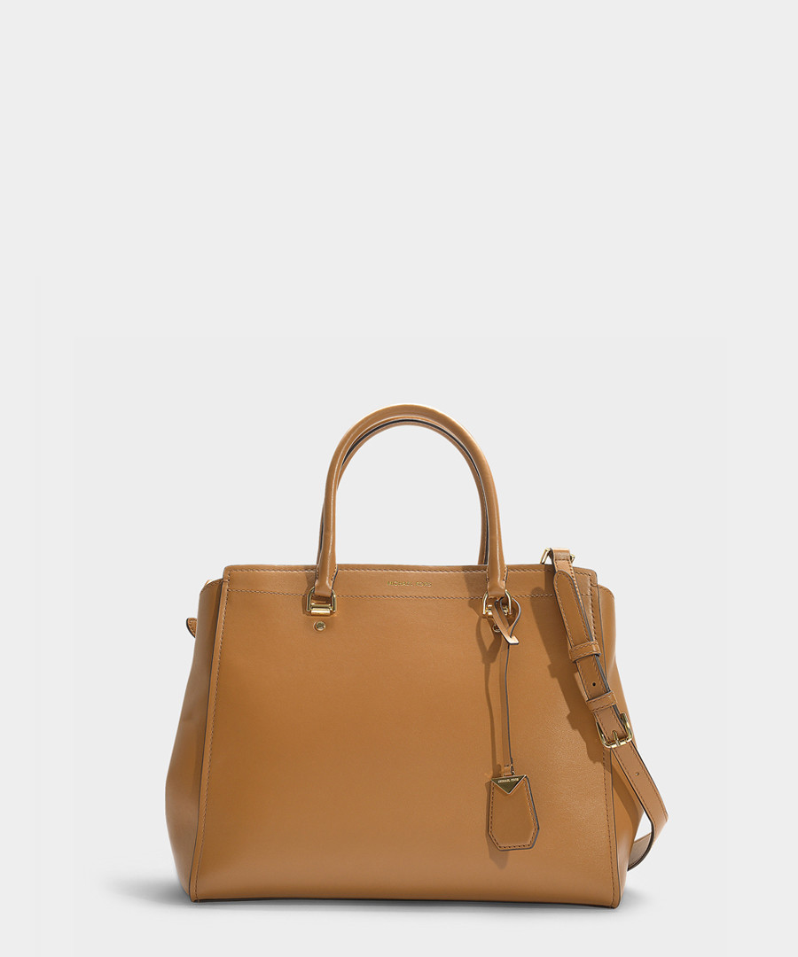 Benning XL brown leather shopper Sale - michael michael kors