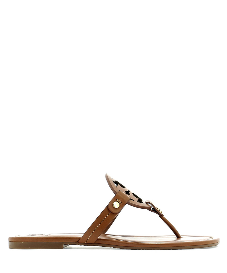 Miller brown leather Y sandals Sale - tory burch