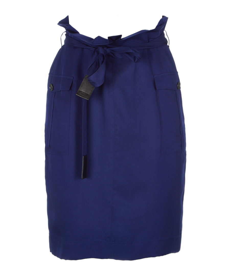Bright cobalt pure silk skirt Sale - burberry