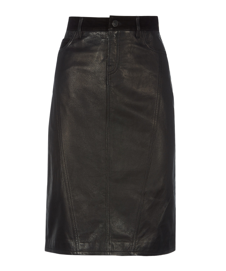 Black leather midi skirt Sale - burberry