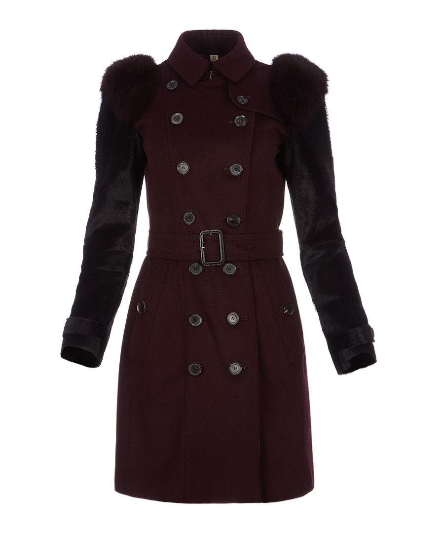 Women's black amethyst wool blend coat Sale - burberry