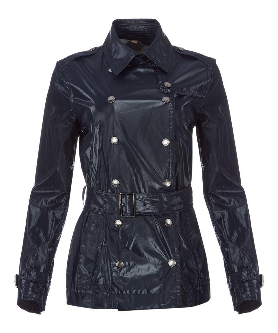 Women's navy belted jacket Sale - burberry