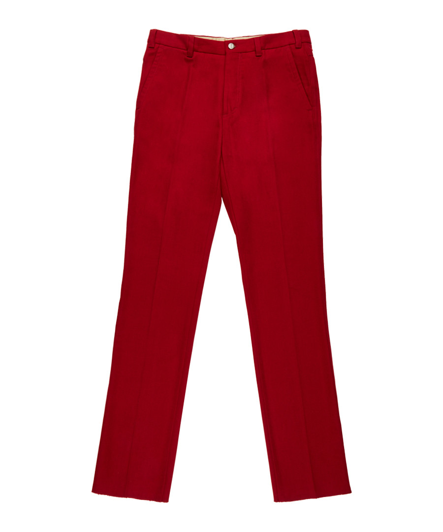 Men's red pure cotton trousers Sale - burberry
