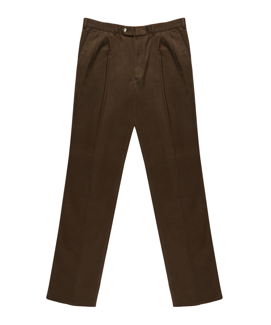Men's brown pure cotton trousers Sale - burberry