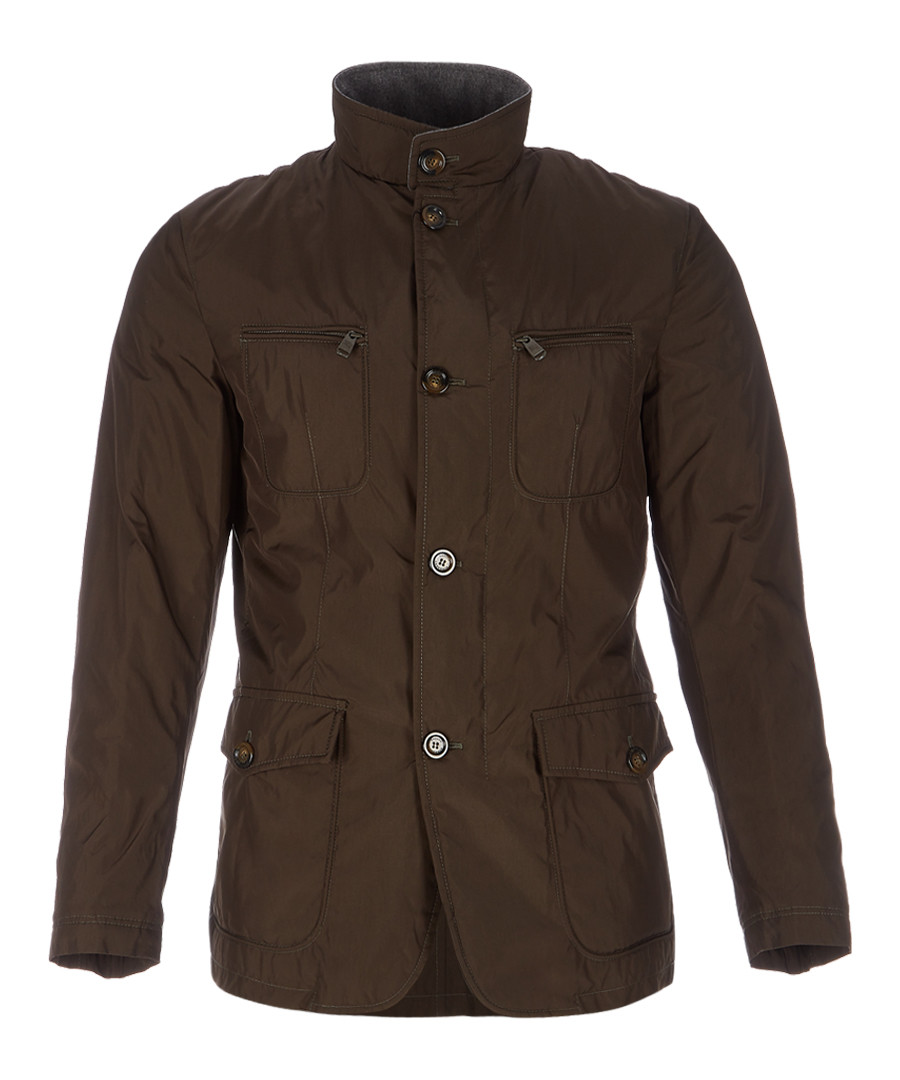 Men's khaki high-neck jacket Sale - burberry