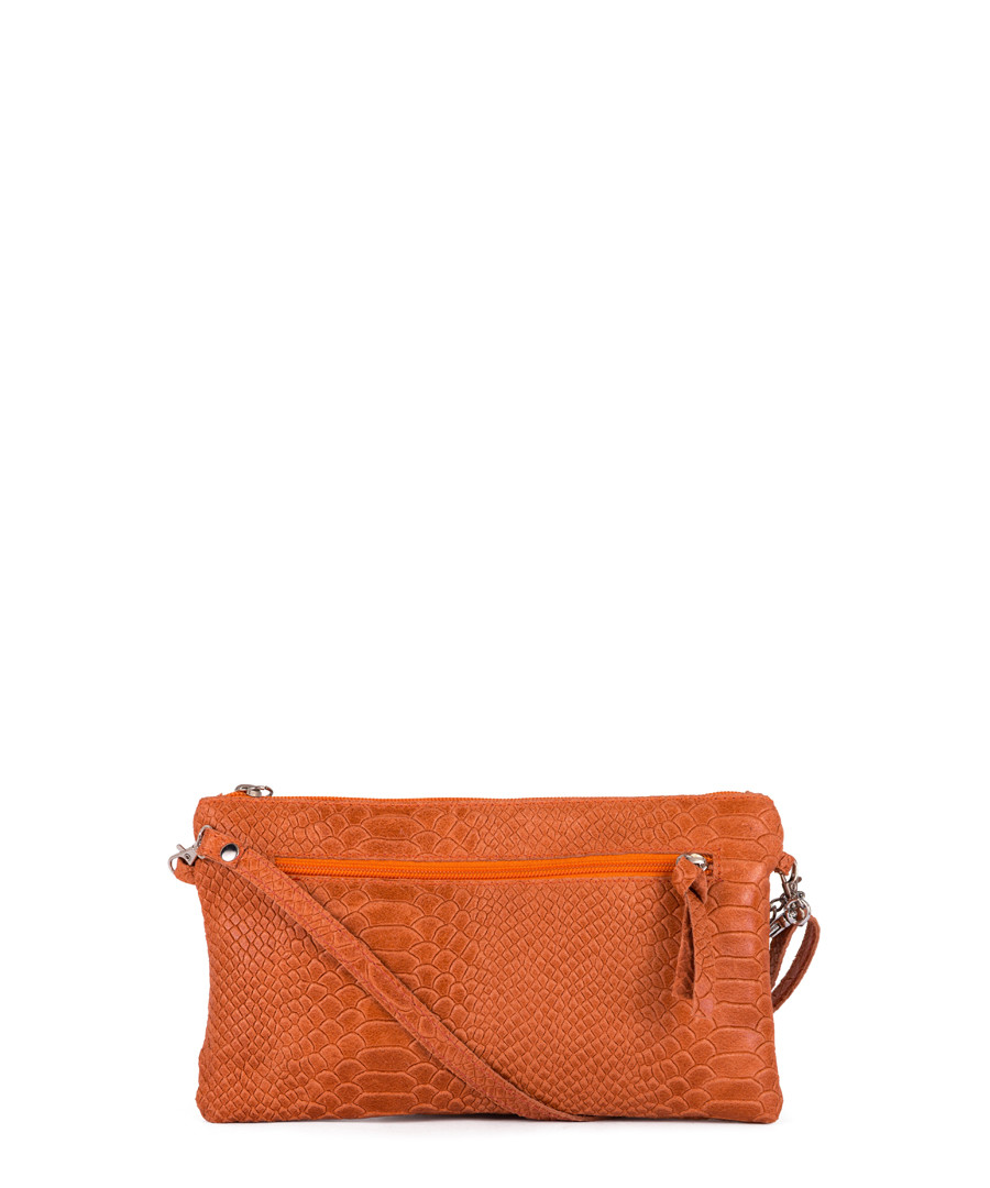 Orange moc-croc leather crossbody Sale - anna morellini