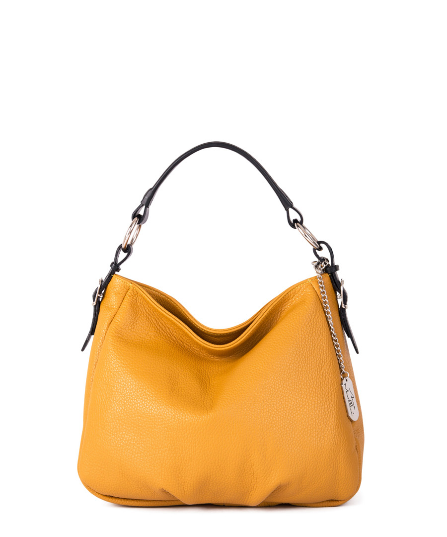 Mustard leather shoulder bag Sale - anna morellini