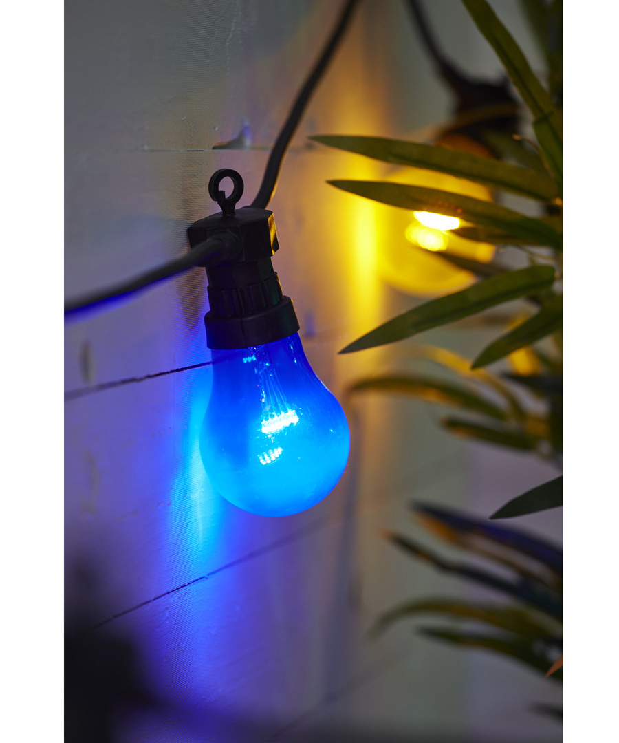 coloured 10-LED bulb chain 5m Sale - solar lighting