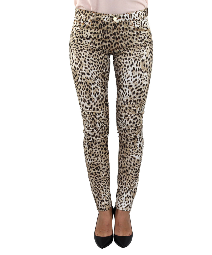 leopard print cotton skinny jeans Sale - Roberto Cavalli