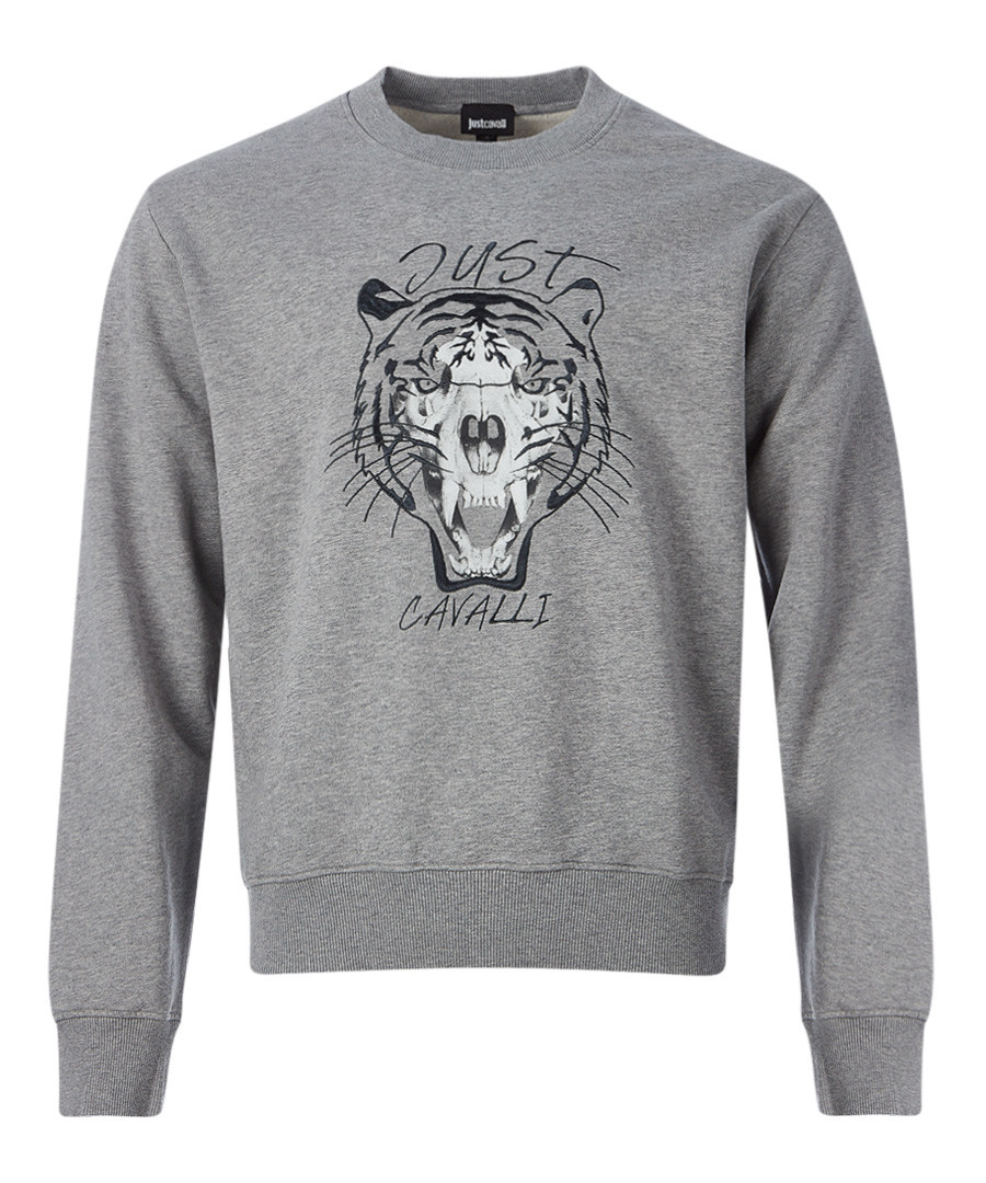 Grey tiger print sweatshirt Sale - just cavalli
