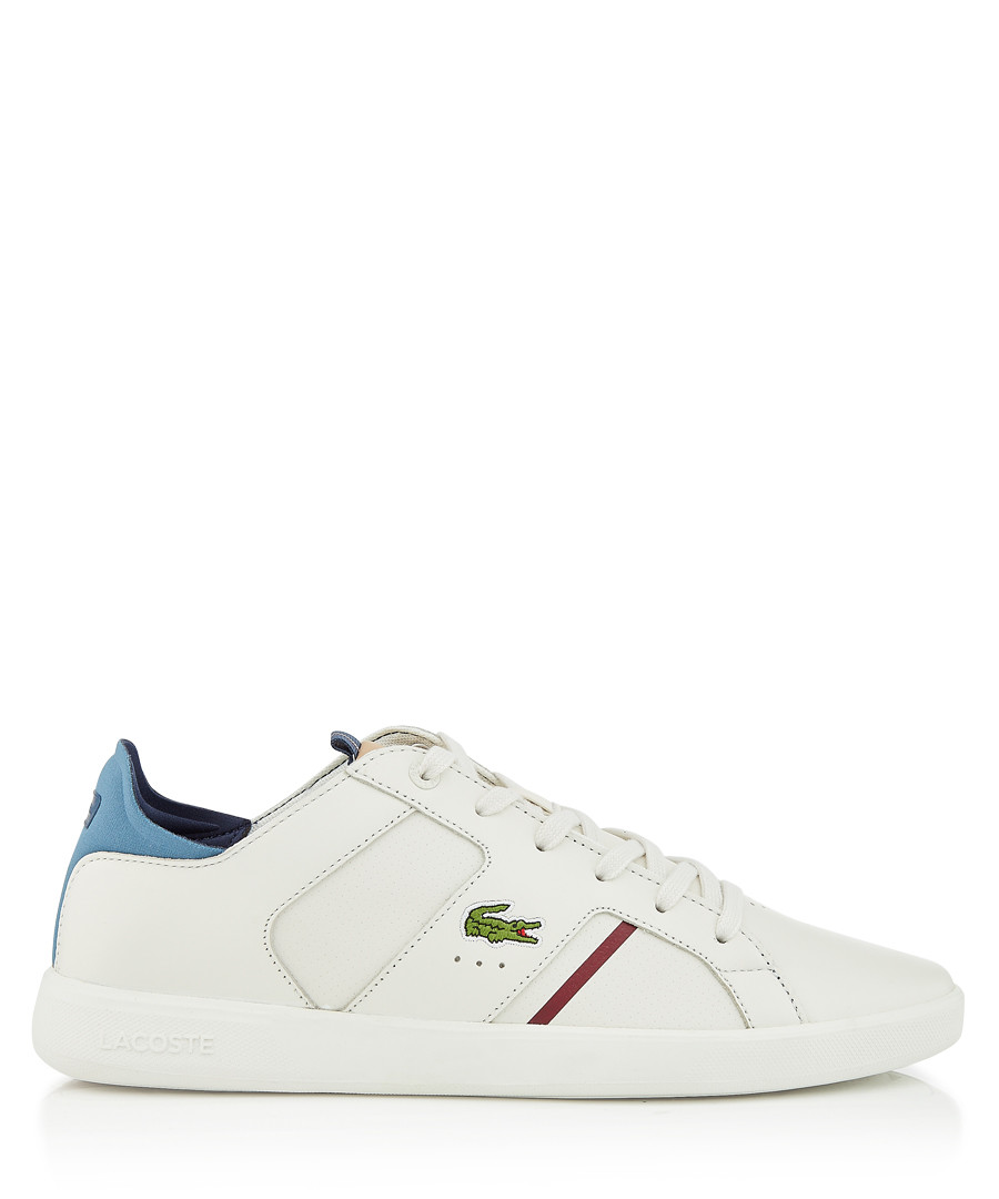 White natural leather logo sneakers Sale - lacoste