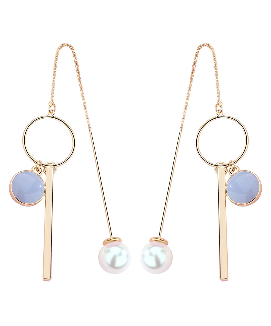 Modern Rhythm blue pearl earrings Sale - caromay