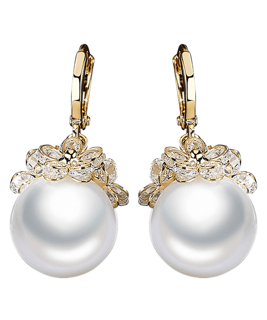 Cherry Boom white glass pearl earrings Sale - caromay