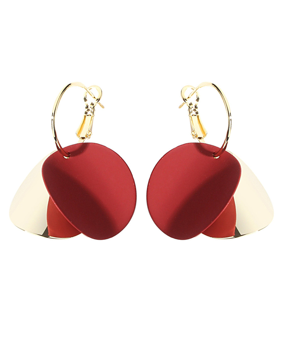 Relator red gold-plated earrings Sale - caromay