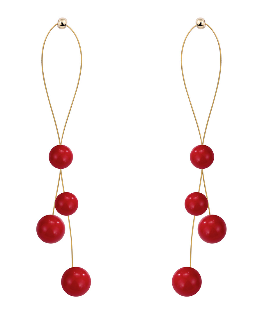 Shades Of Red droplet earrings Sale - caromay