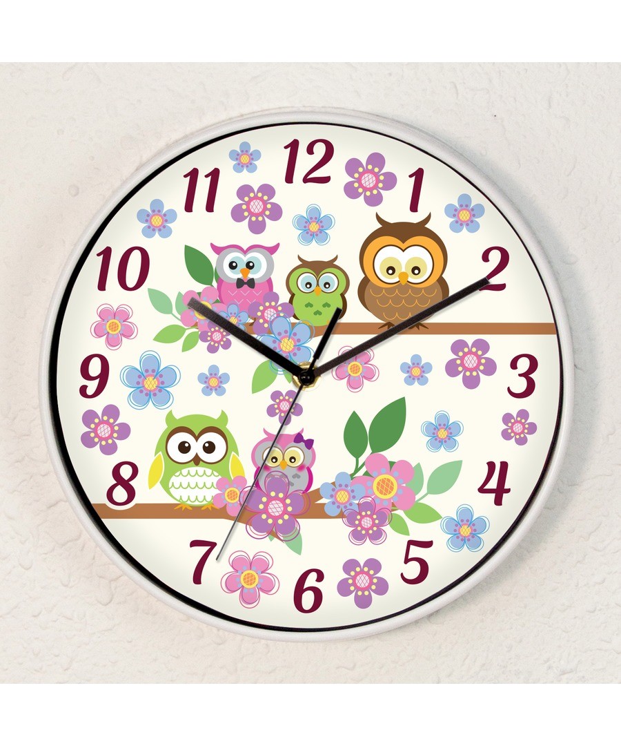 WC2081 - Curious Owls Children Clock Sale - Walplus
