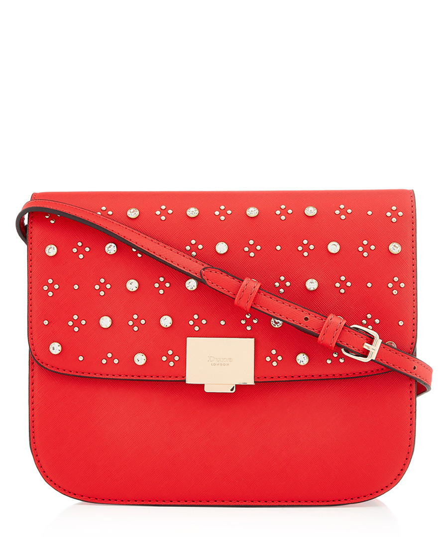 Red embellished fold-over crossbody Sale - dune