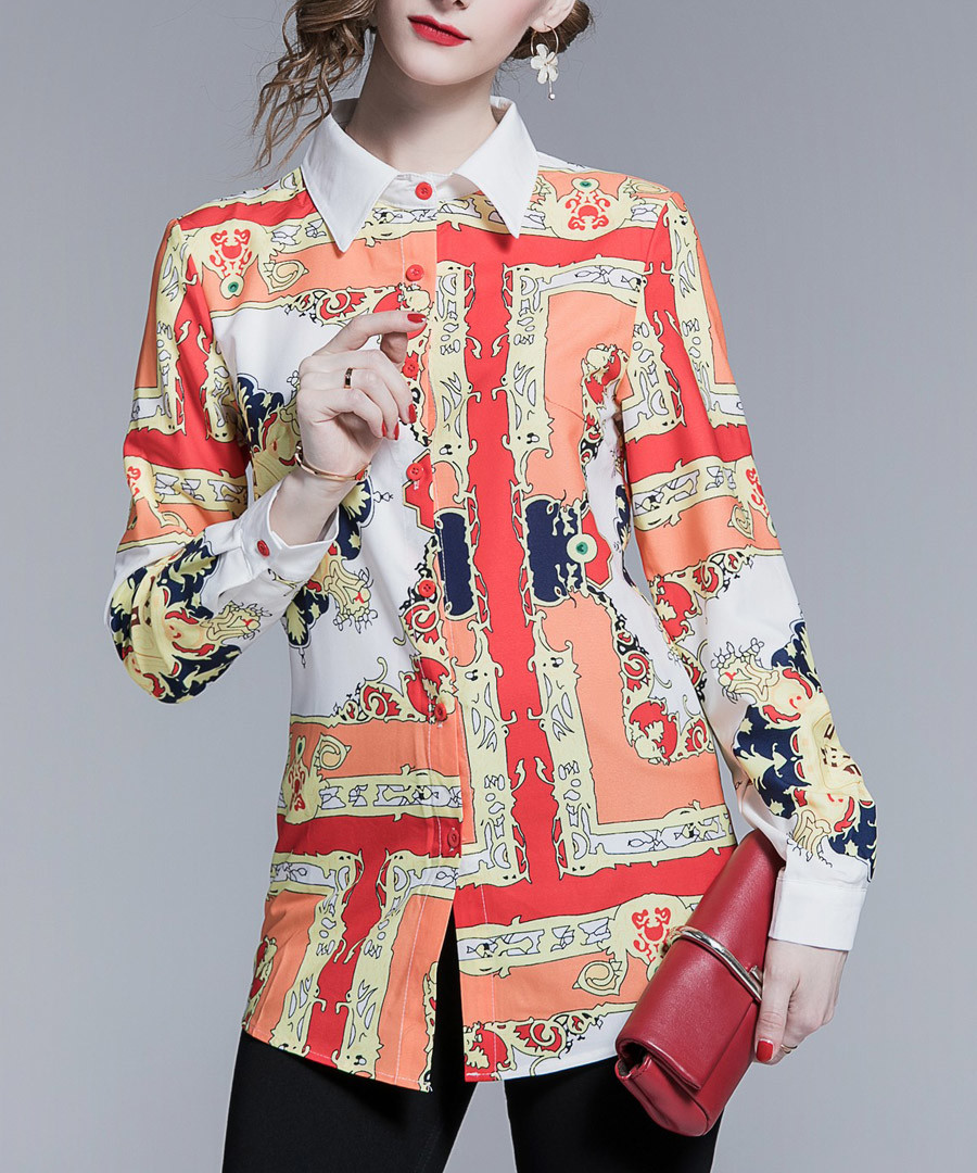 coral & peach labyrinth blouse Sale - Kaimilan