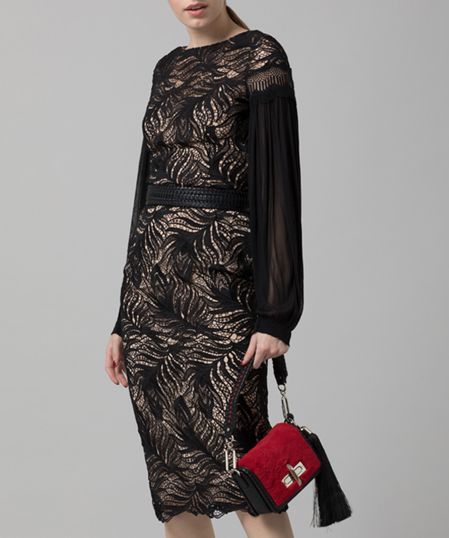 Black paisley lace midi dress Sale - amanda wakeley