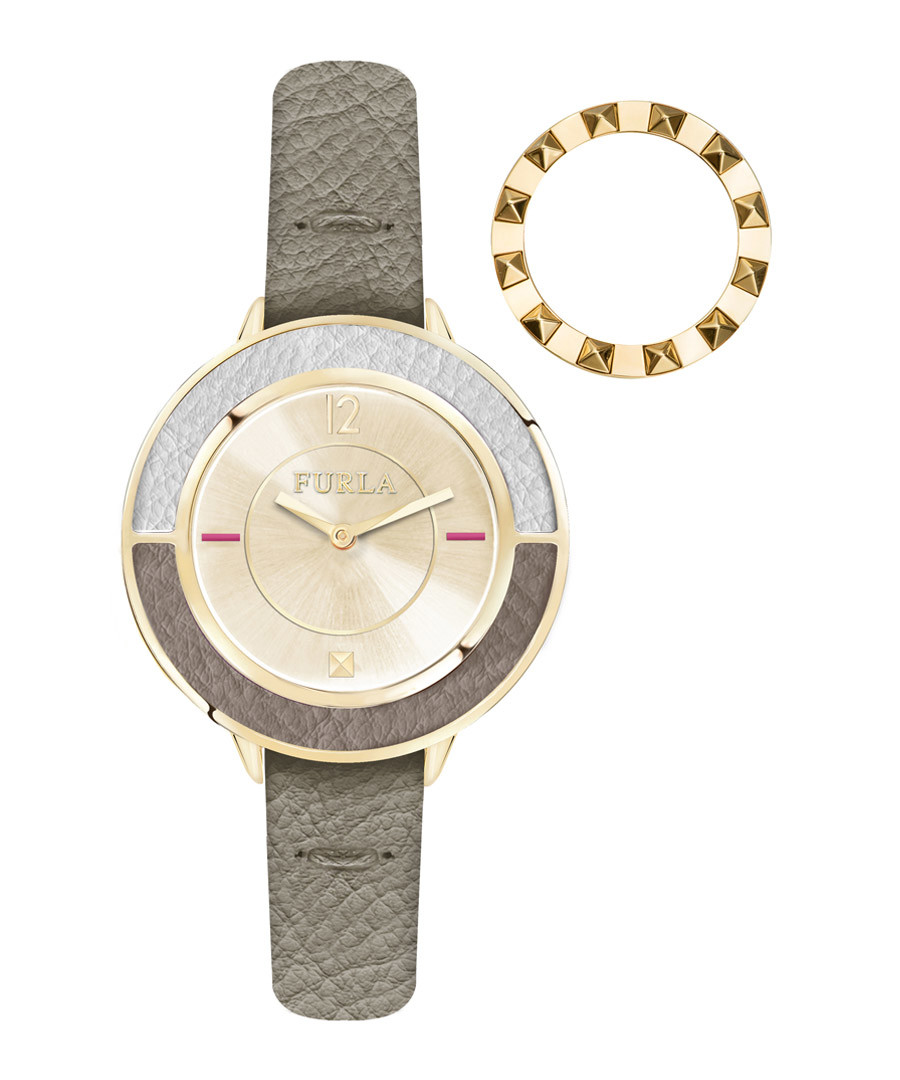 grey calfskin bezel-swap watch Sale - furla