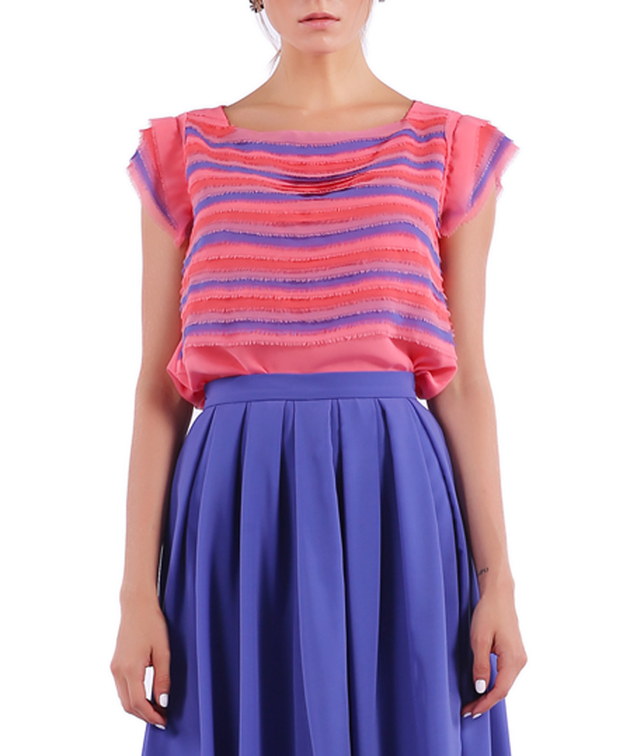 salmon & violet stripe blouse Sale - Isabel Garcia