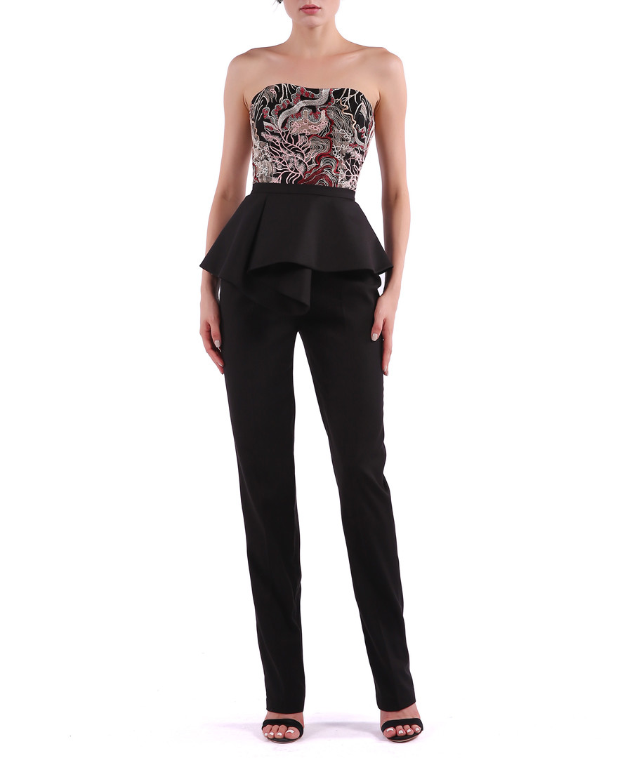black & rust strapless jumpsuit Sale - Isabel Garcia