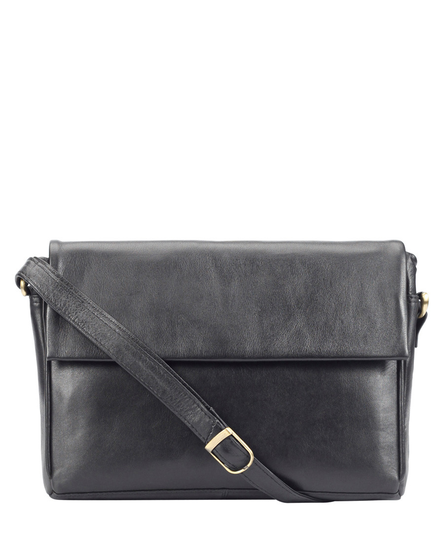black leather fold messenger bag Sale - Lloyd Baker