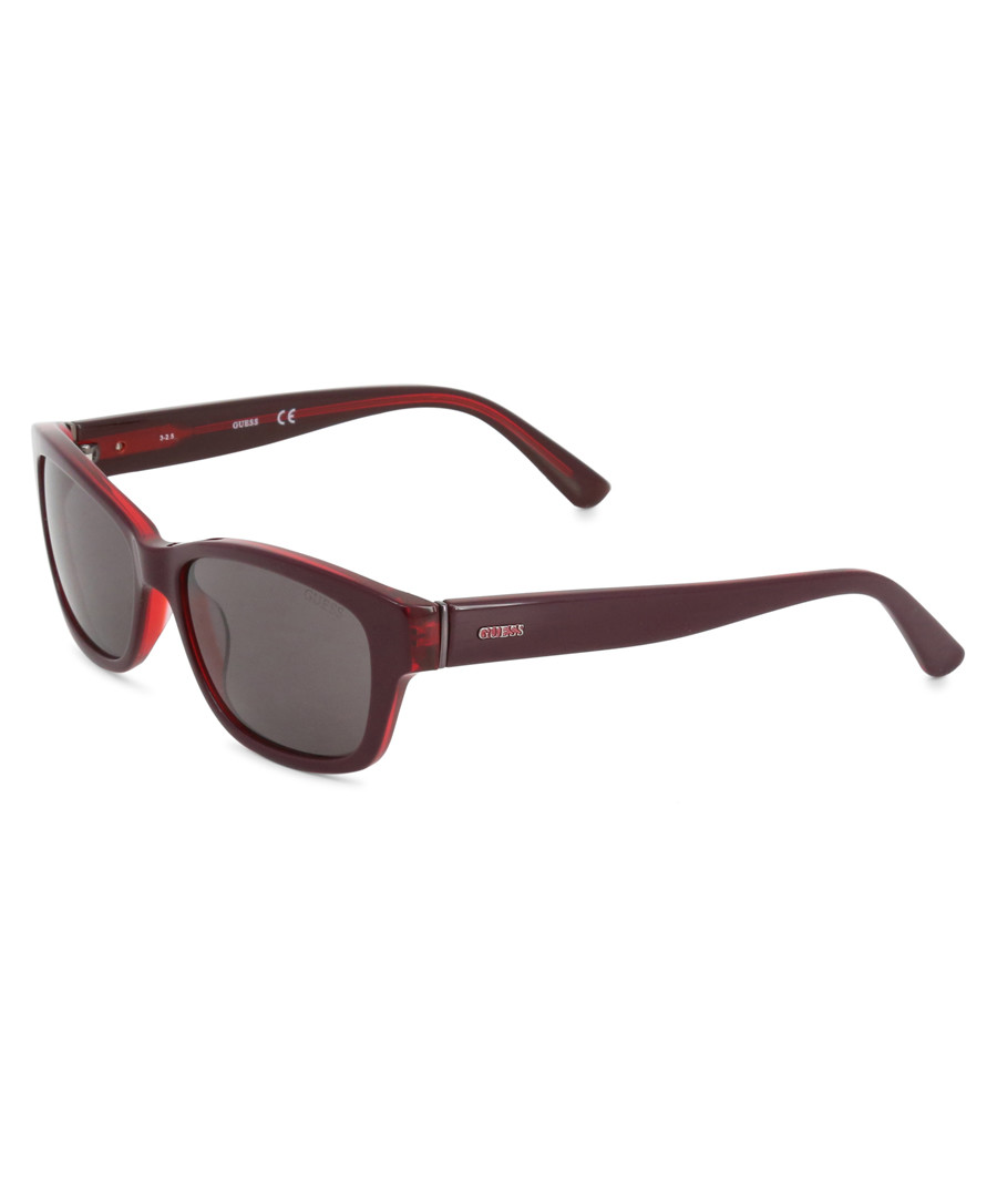 deep red slim sunglasses Sale - guess