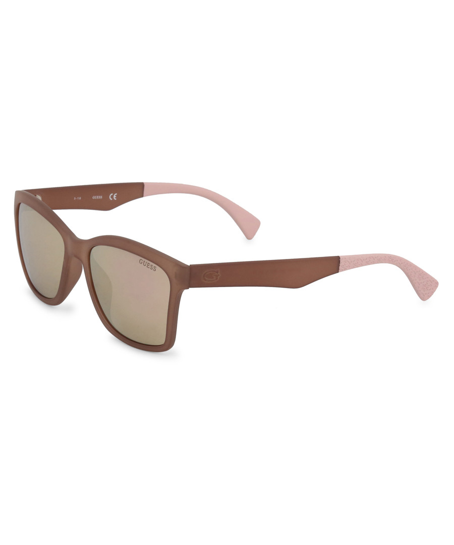 brown & pink squared sunglasses Sale - guess