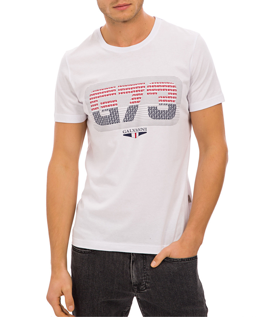 White pure cotton graphic print T-shirt Sale - galvanni