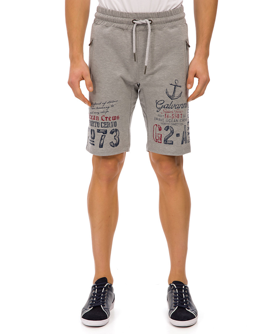 Oka grey graphic print shorts Sale - galvanni