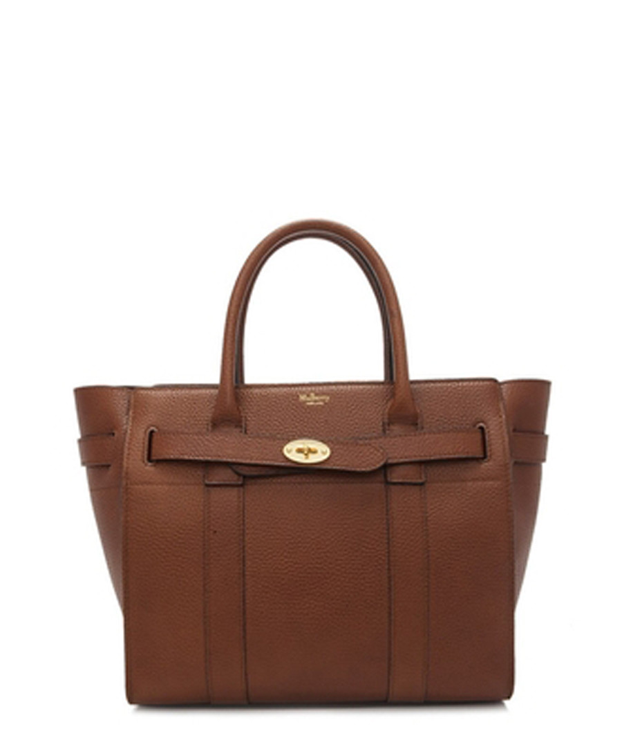 Small Zipped Bayswater oak leather tote Sale - MULBERRY
