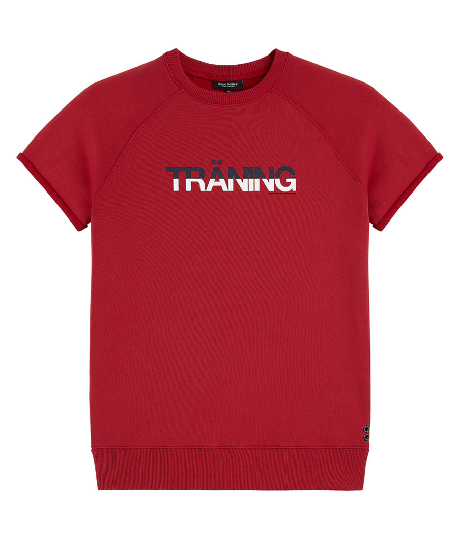 Traning red cotton blend T-shirt Sale - Ron Dorff