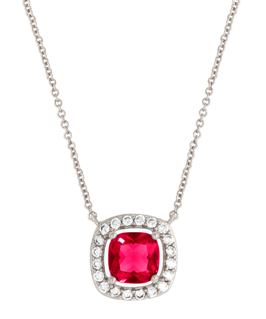 Juliet white gold-plated red necklace Sale - bertha