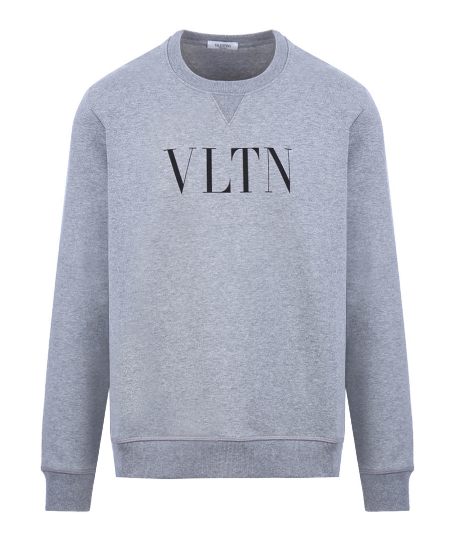 Grey cotton VLTN crew neck sweatshirt Sale - valentino