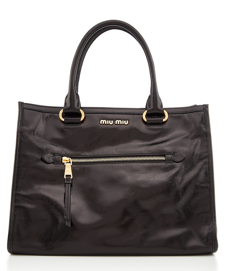 Vitello black leather shopper Sale - miu miu