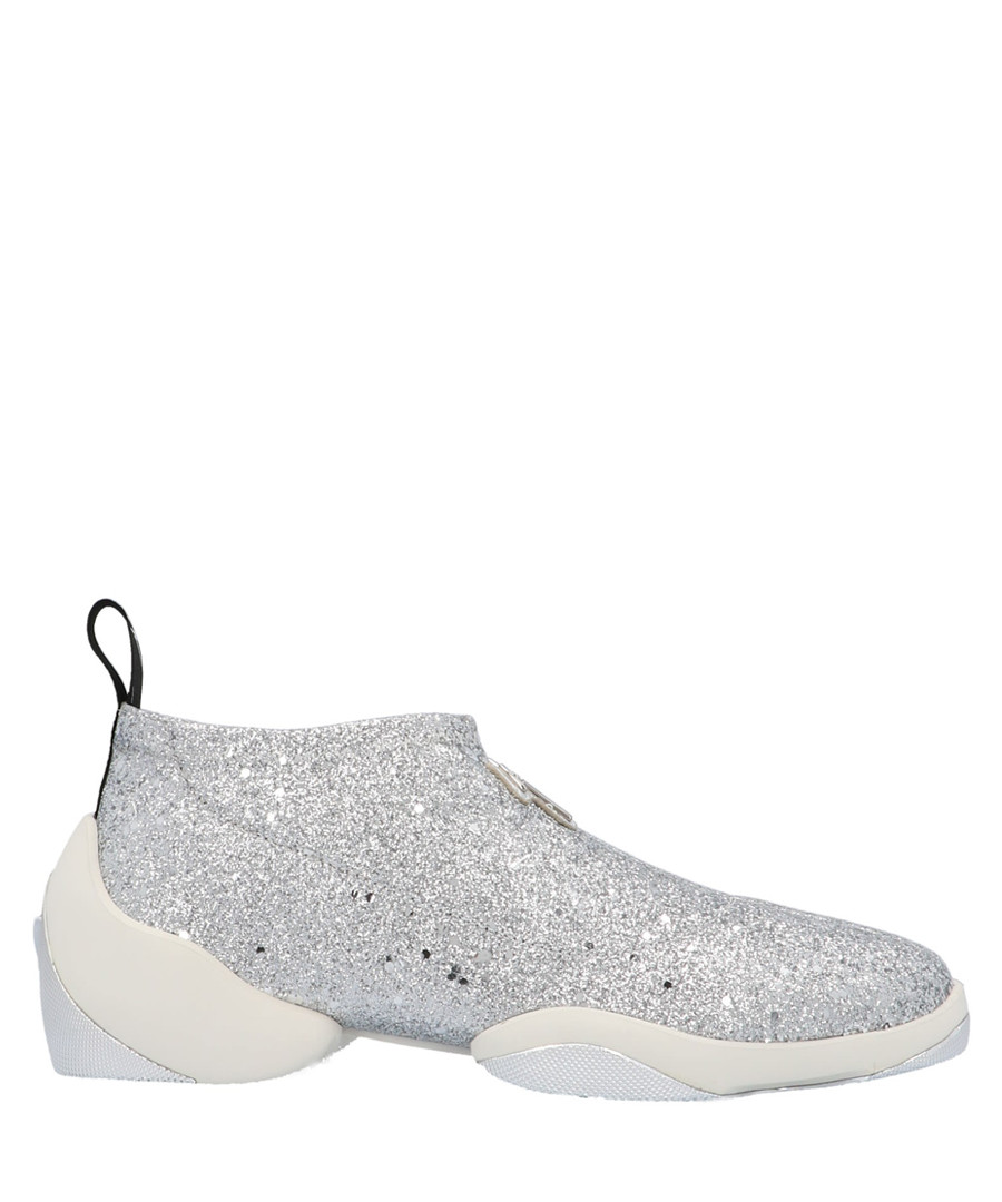 Light Jump silver-tone leather sneakers Sale - giuseppe zanotti
