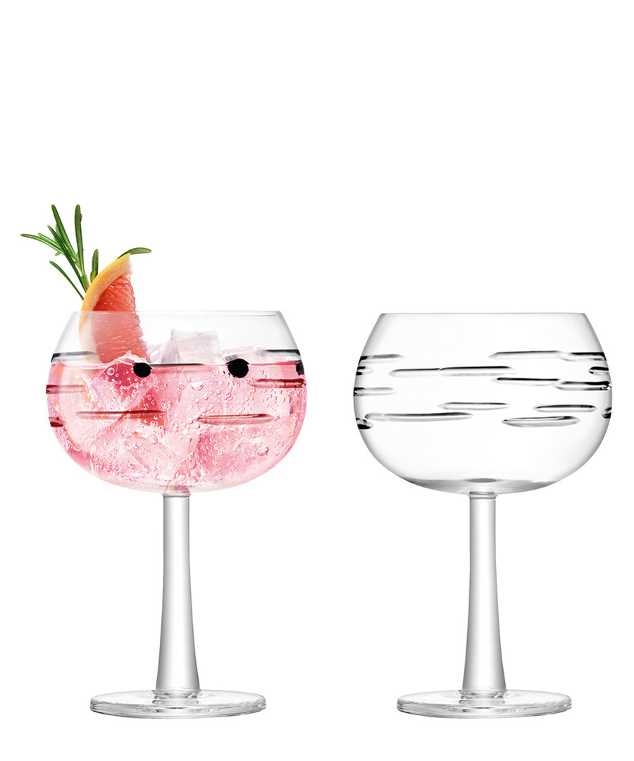 2pc Dash-cut gin balloon glass set Sale - lsa