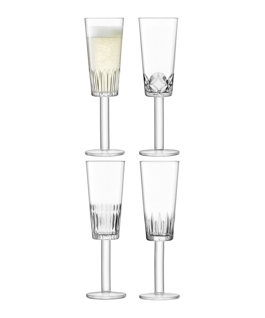 4pc Assorted-cuts champagne flute set Sale - lsa