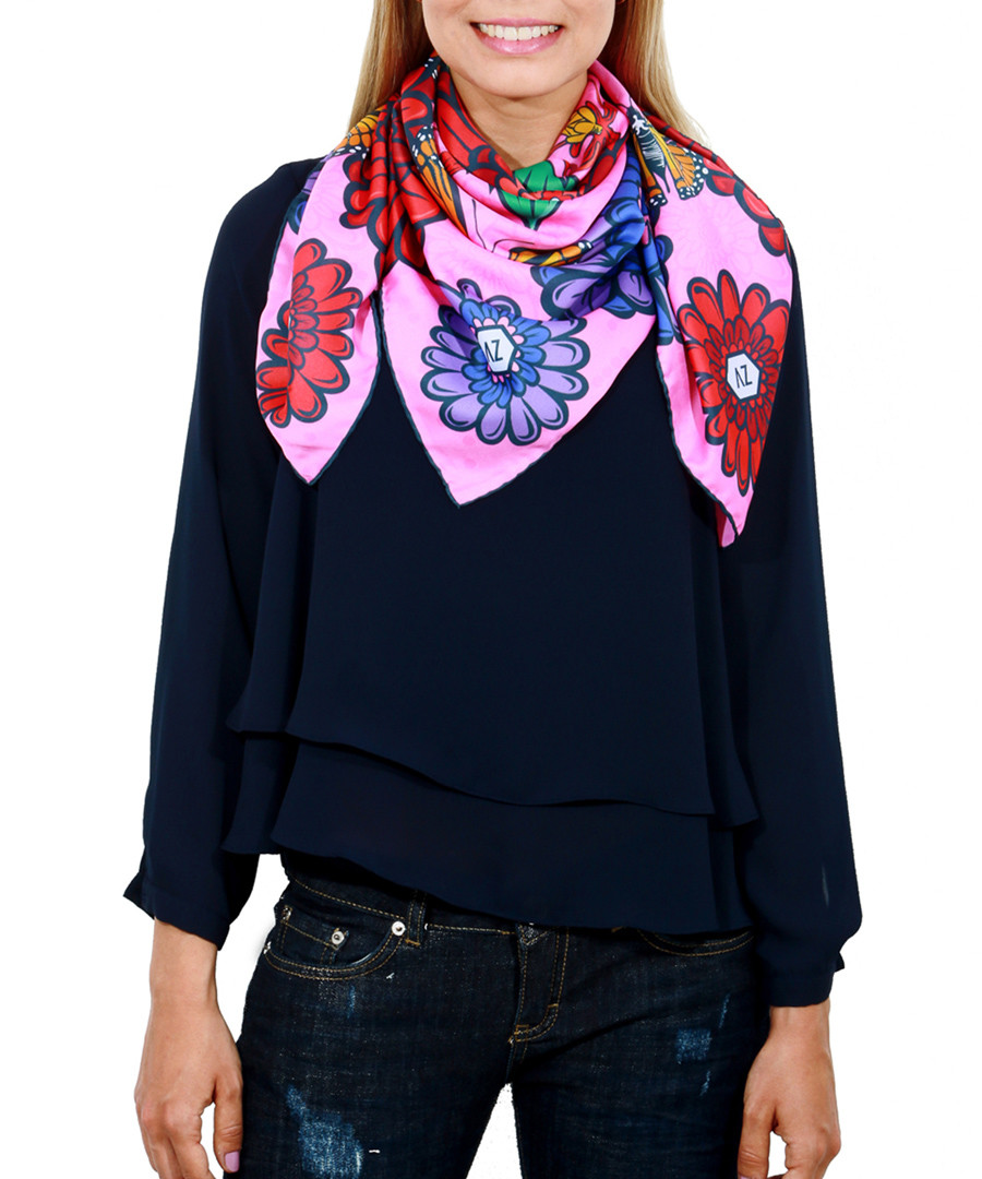 Hippyflowers pink print square scarf Sale - alber zoran