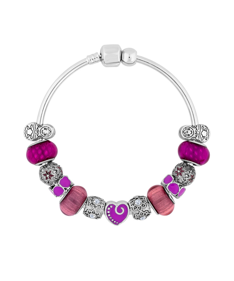 Charm 14k white gold-plate purple bangle Sale - diamond style