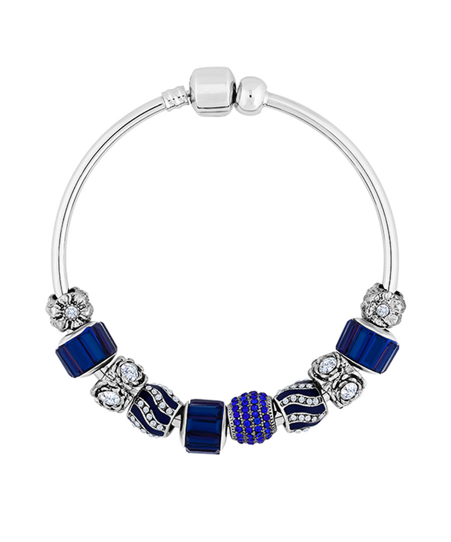 Charm 14k white gold-plated bangle Sale - diamond style