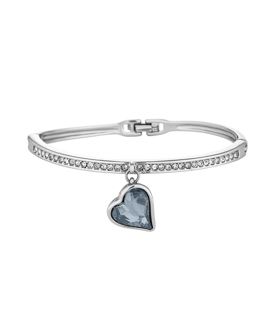 Crystal 14k white gold-plated bangle Sale - diamond style