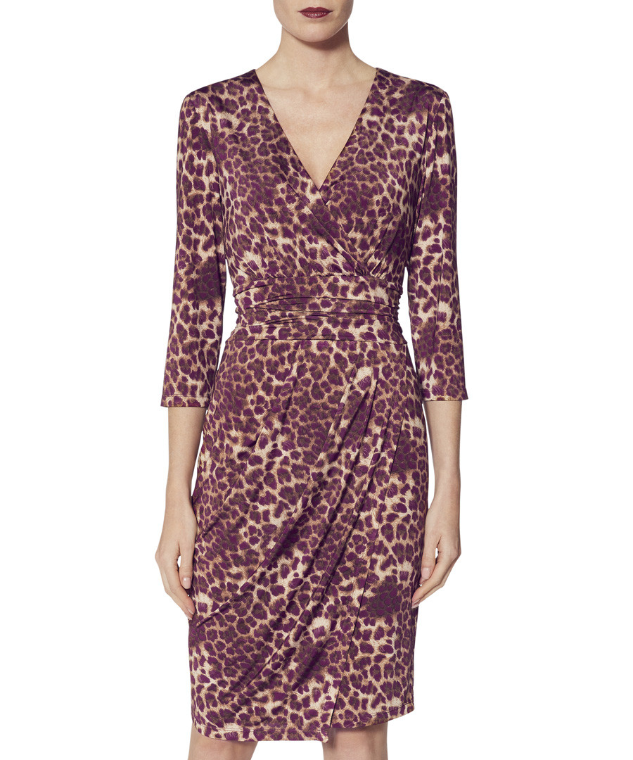 Nikoleta magenta print jersey dress Sale - gina bacconi