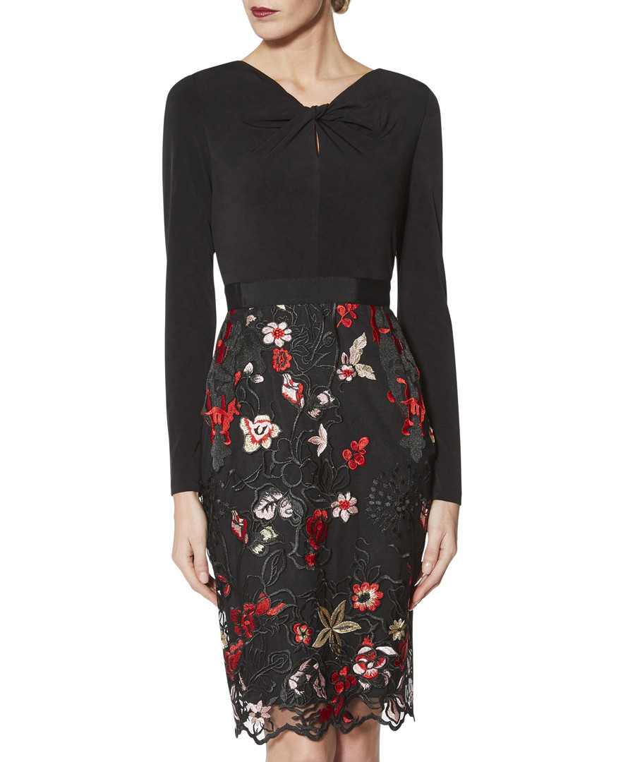 Iga black & red long sleeve dress Sale - gina bacconi