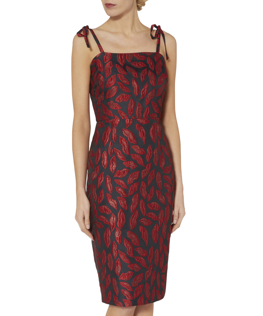 Alissa red jacquard tie-strap dress Sale - gina bacconi