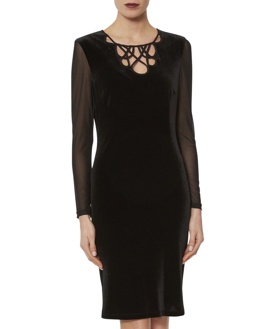 Daleyza black velvet cut-out dress Sale - gina bacconi