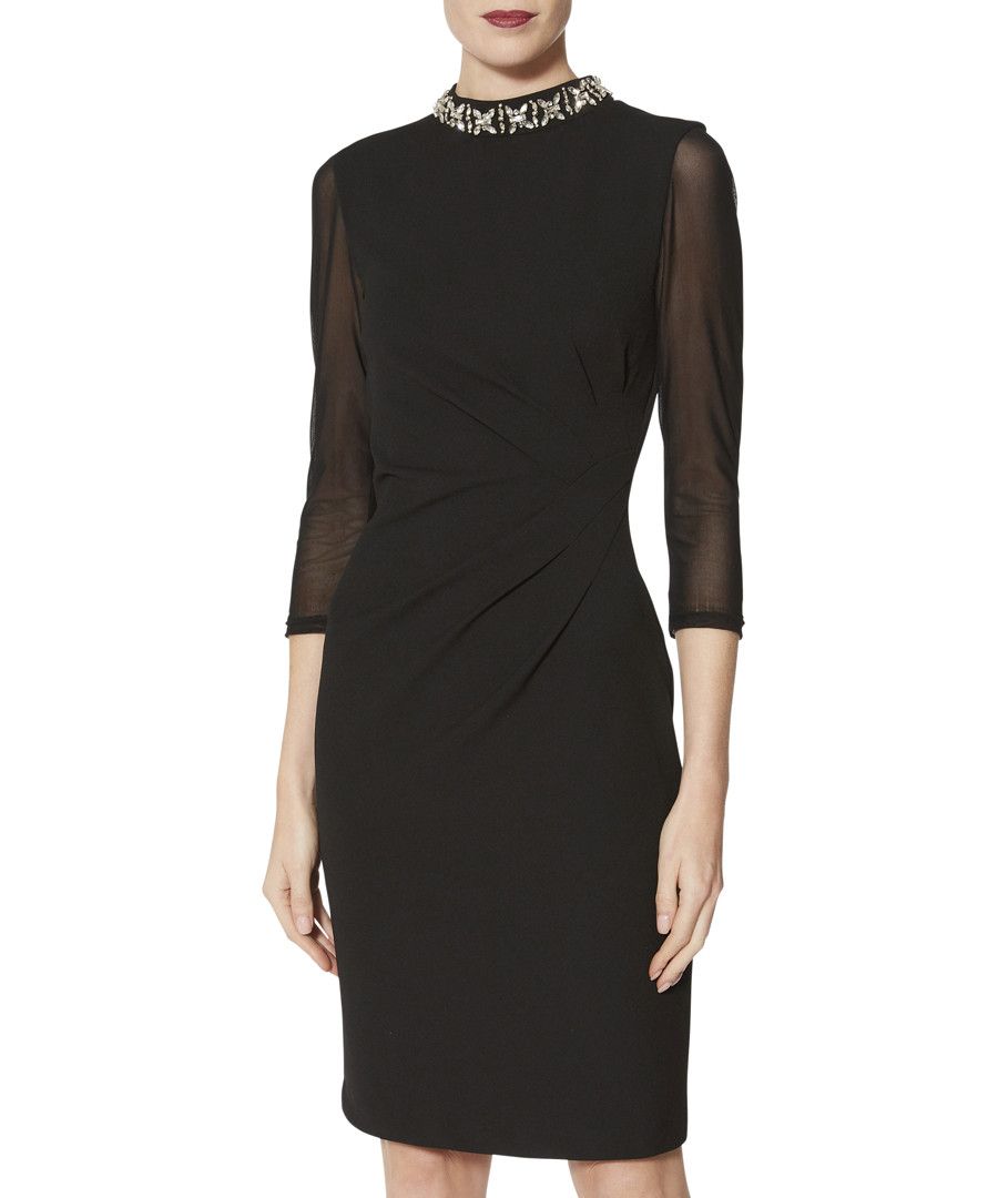 Shauna black beaded collar dress Sale - gina bacconi