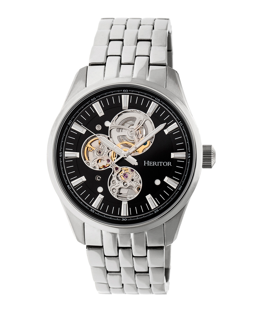 Stanley silver-tone steel watch Sale - heritor automatic